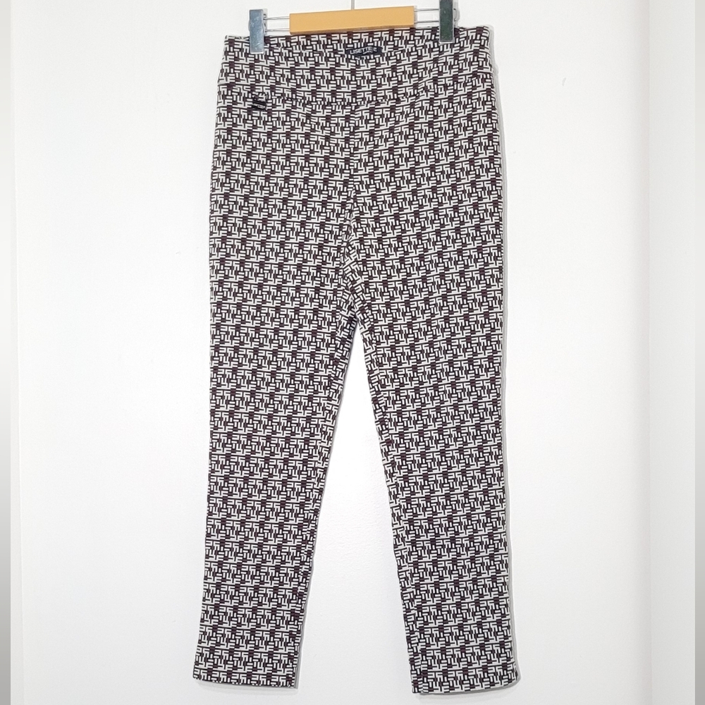 Lisette L Montreal Red Black Eggshell  Geometric Pattern Cotton Blend Business L